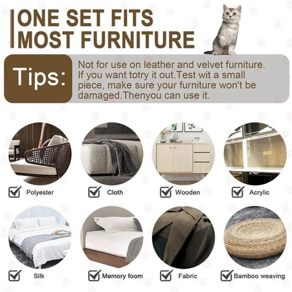 10 PCs Cat Scratcher, Double-side Sticky Cat Scratch Deterrent Tape